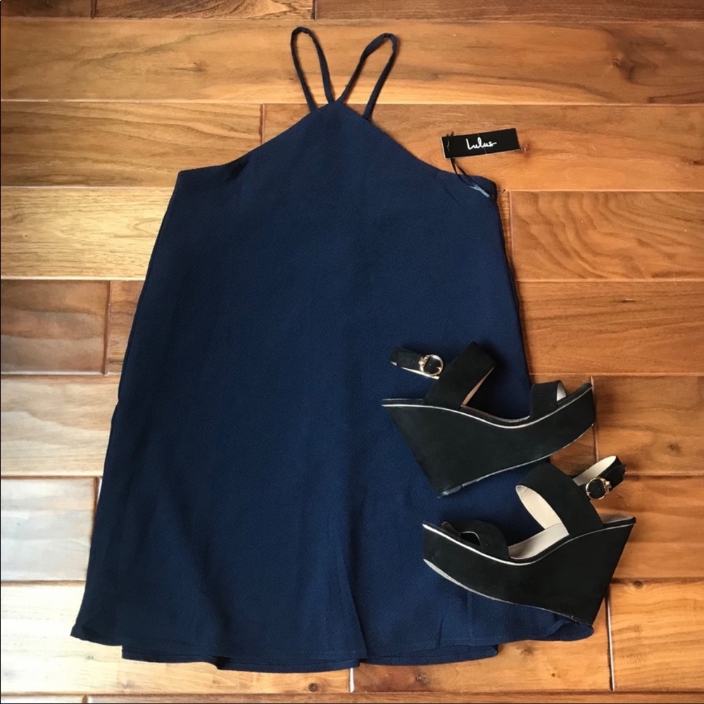 LuLu’s Navy Blue Spaghetti Strap Mini Dress